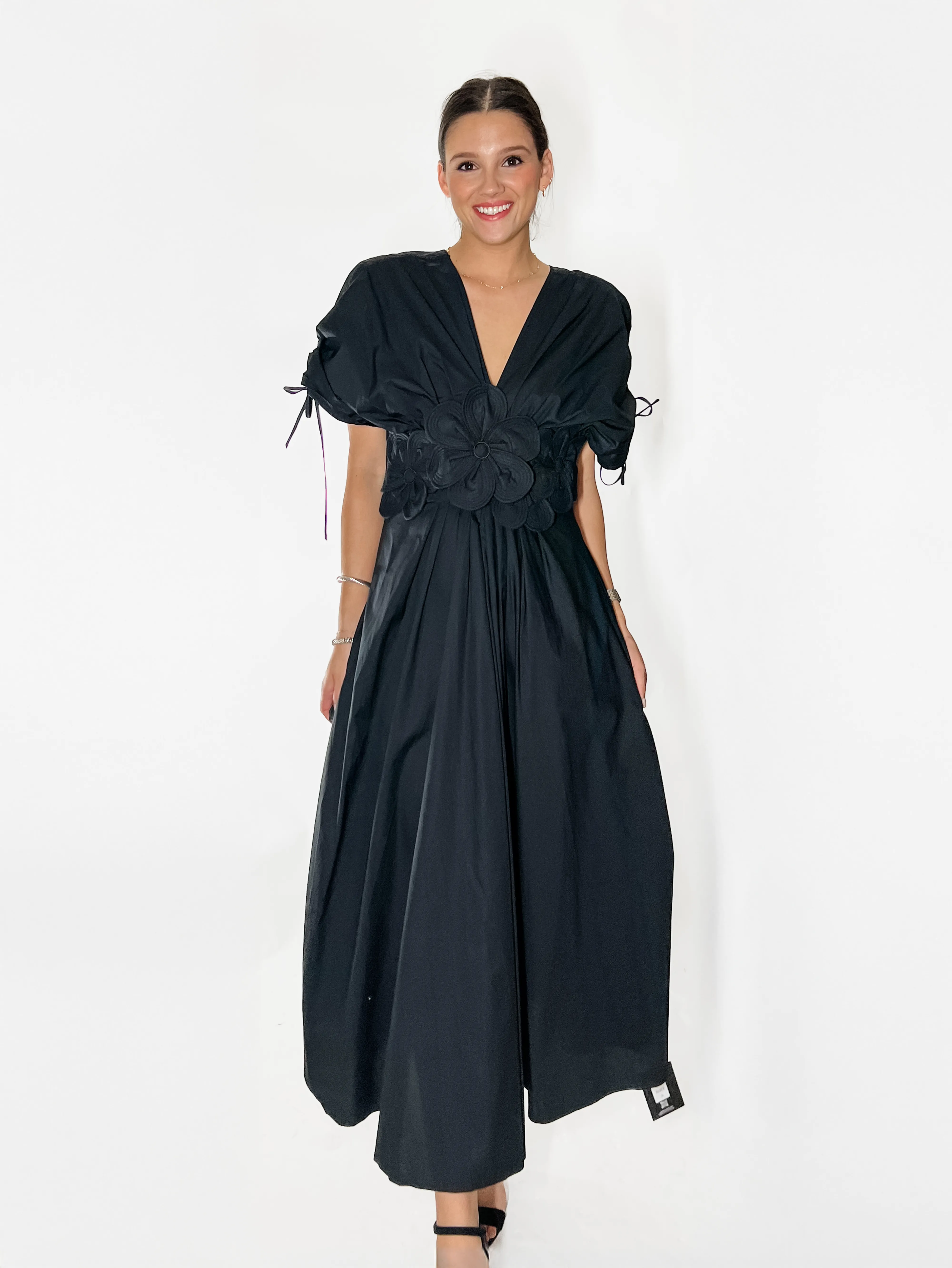 Midnight Bloom Floral Embellished Dress