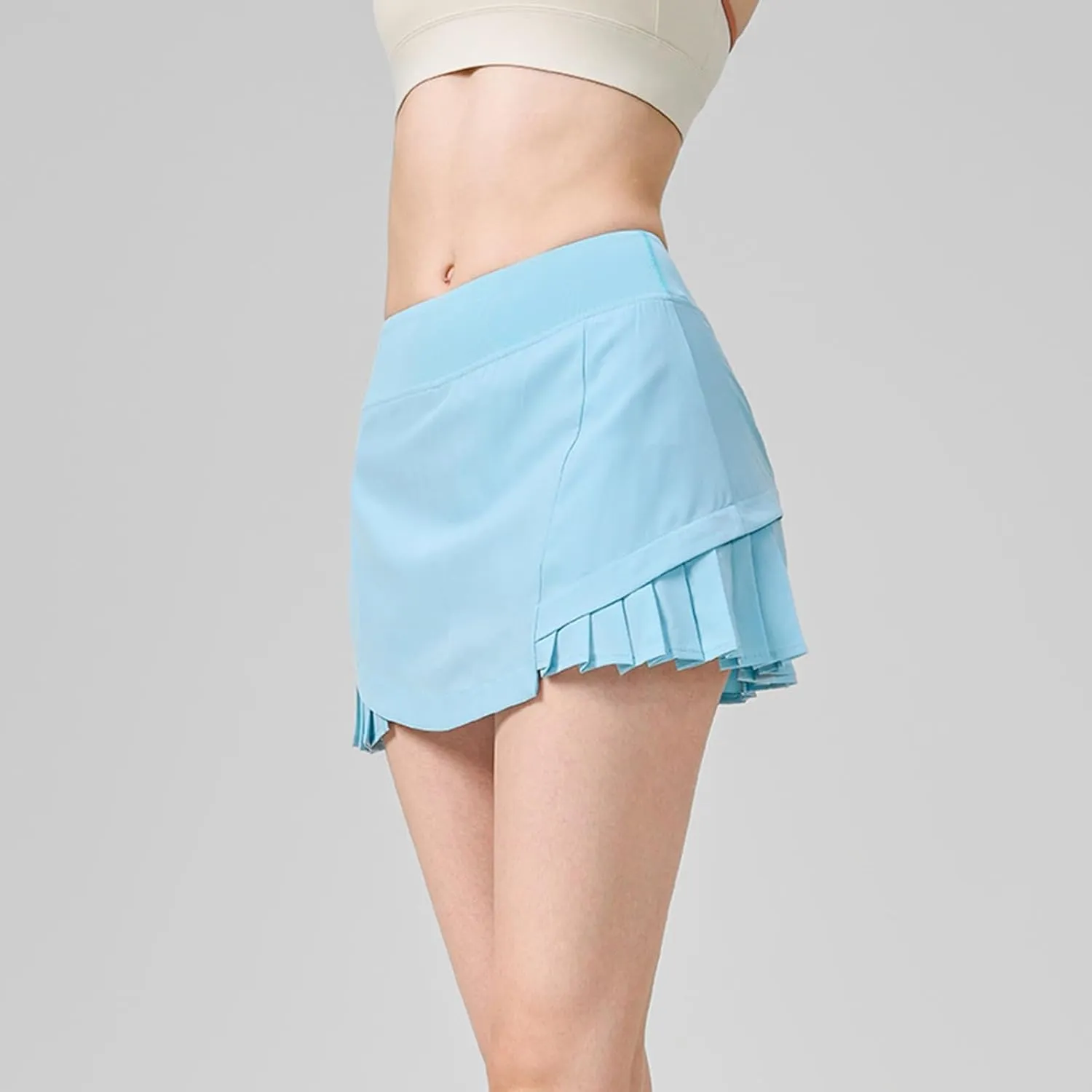 Mini Skirt for Women Running Sports Quick Dry Pleated High Elastic Waist Athletic Yoga Shorts Tennis Skirts with Pocket
