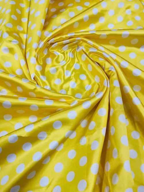 Multi Color Polka Dot 1/2 inch On A Soft Charmeuse Satin Fabric 60" Wide 100% Polyester. Sold By The Yard-