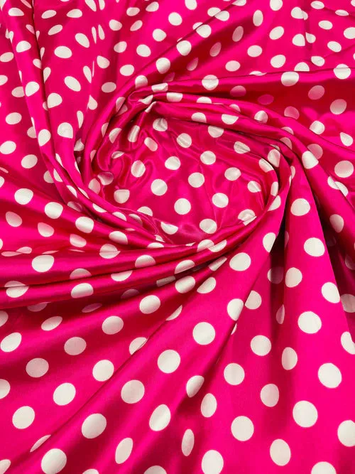 Multi Color Polka Dot 1/2 inch On A Soft Charmeuse Satin Fabric 60" Wide 100% Polyester. Sold By The Yard-