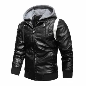 North Royal Hooded Leather Jacket