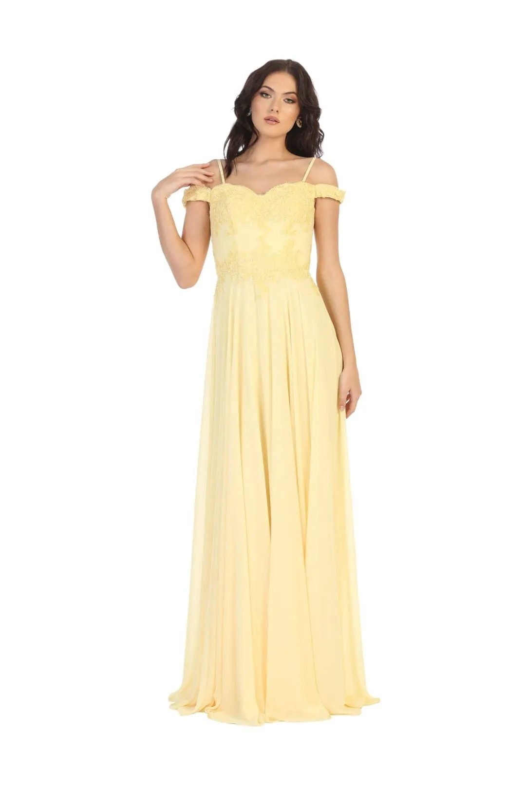 Off The Shoulder Evening Dress Long A-Line Gown & Plus Size by MQ1644