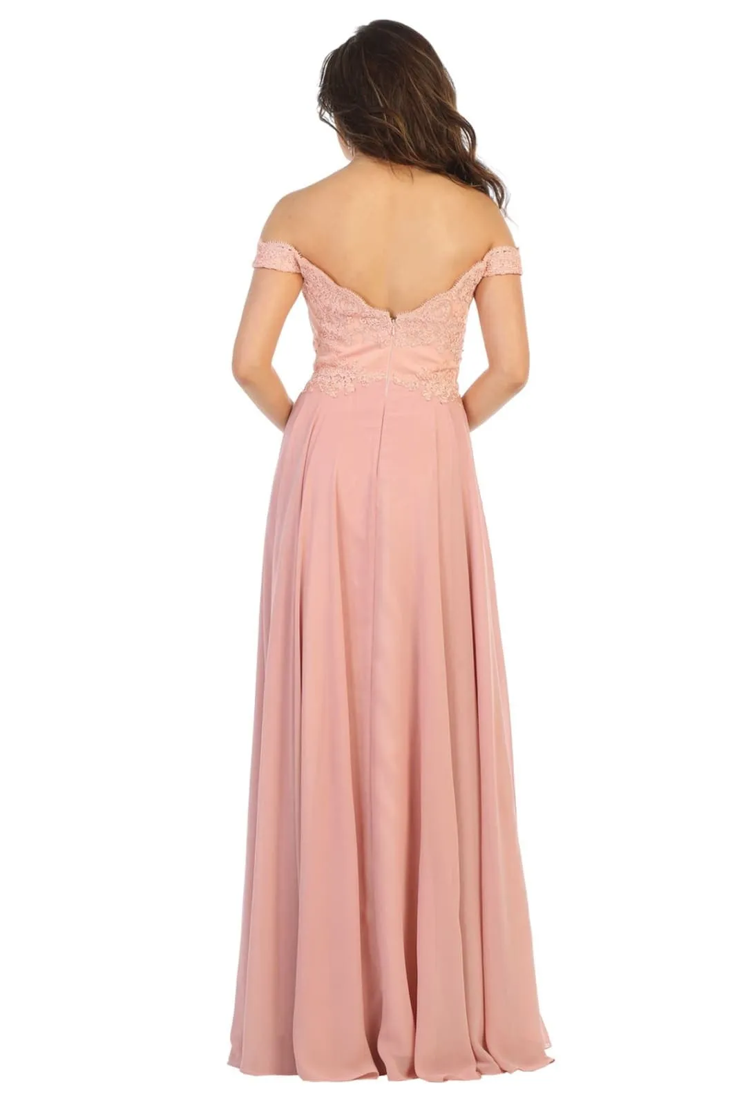 Off The Shoulder Evening Dress Long A-Line Gown & Plus Size by MQ1644