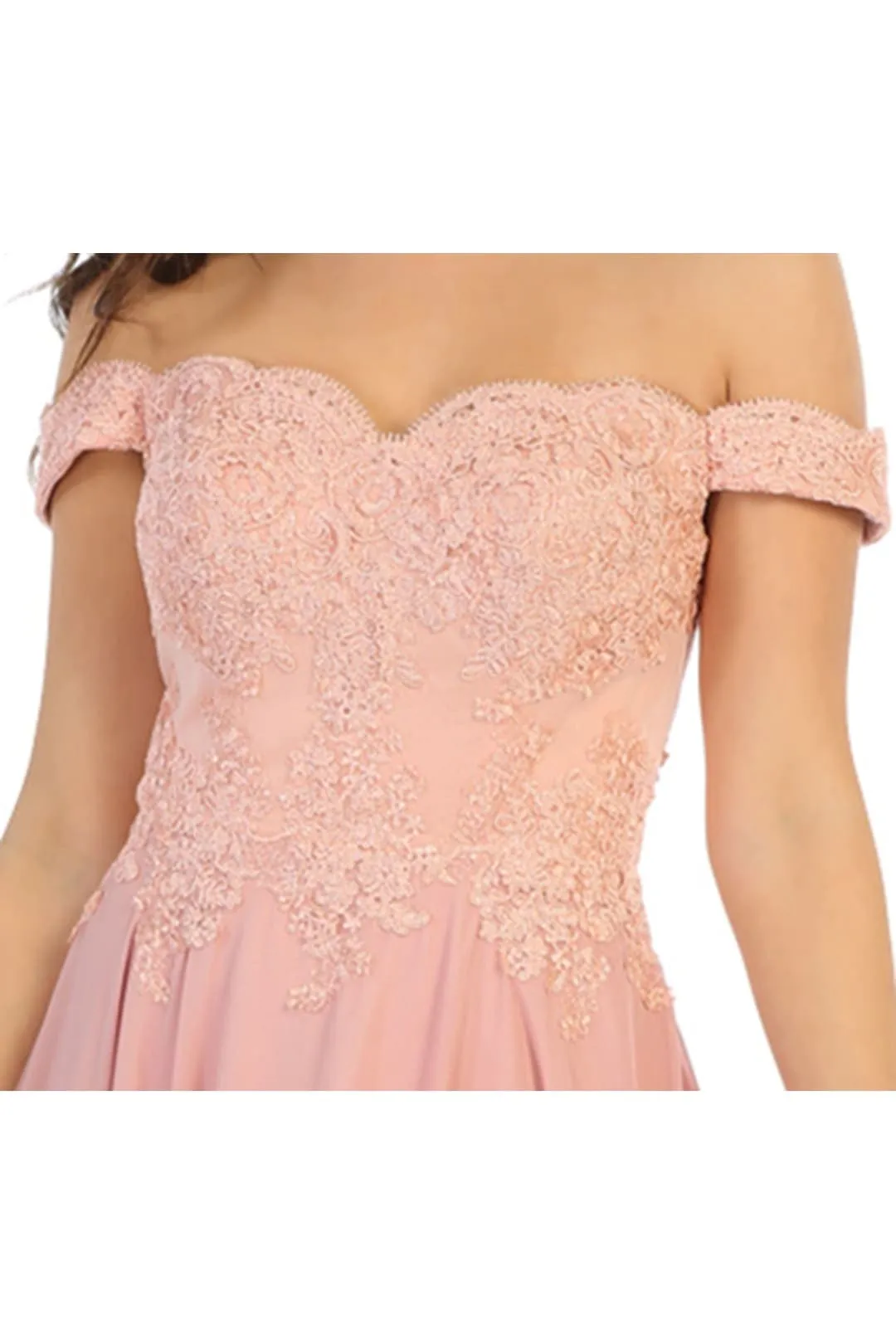 Off The Shoulder Evening Dress Long A-Line Gown & Plus Size by MQ1644