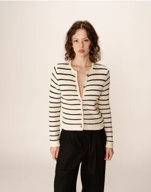 Paca Beige Striped Cardigan