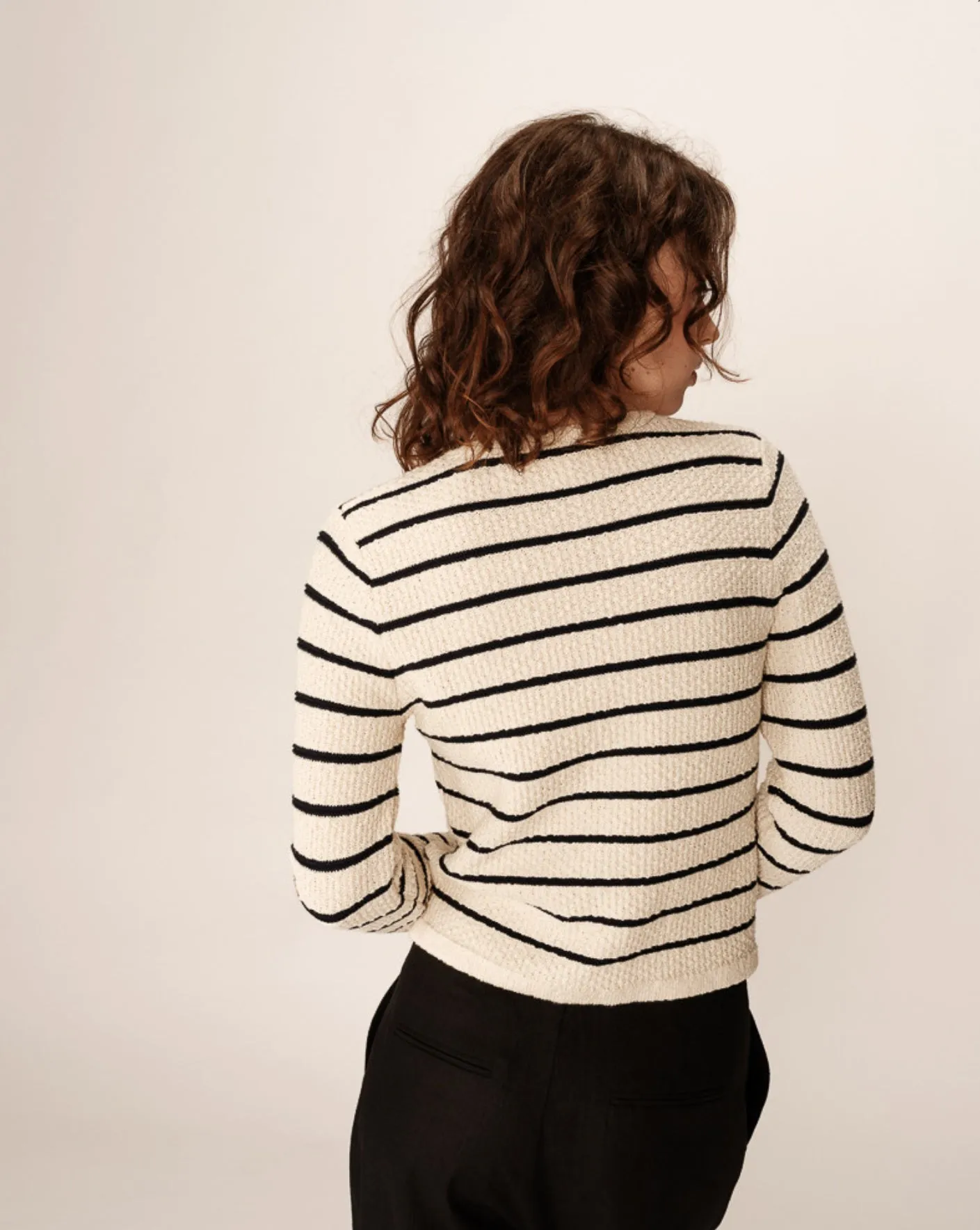 Paca Beige Striped Cardigan