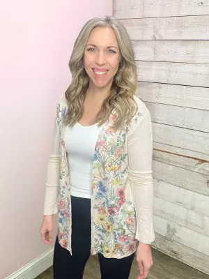 "Desert Flower" Lightweight Floral Cardigan
