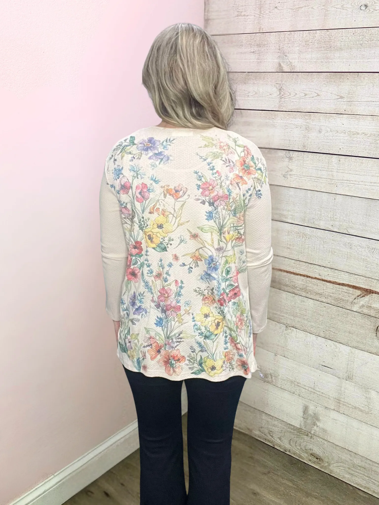 "Desert Flower" Lightweight Floral Cardigan