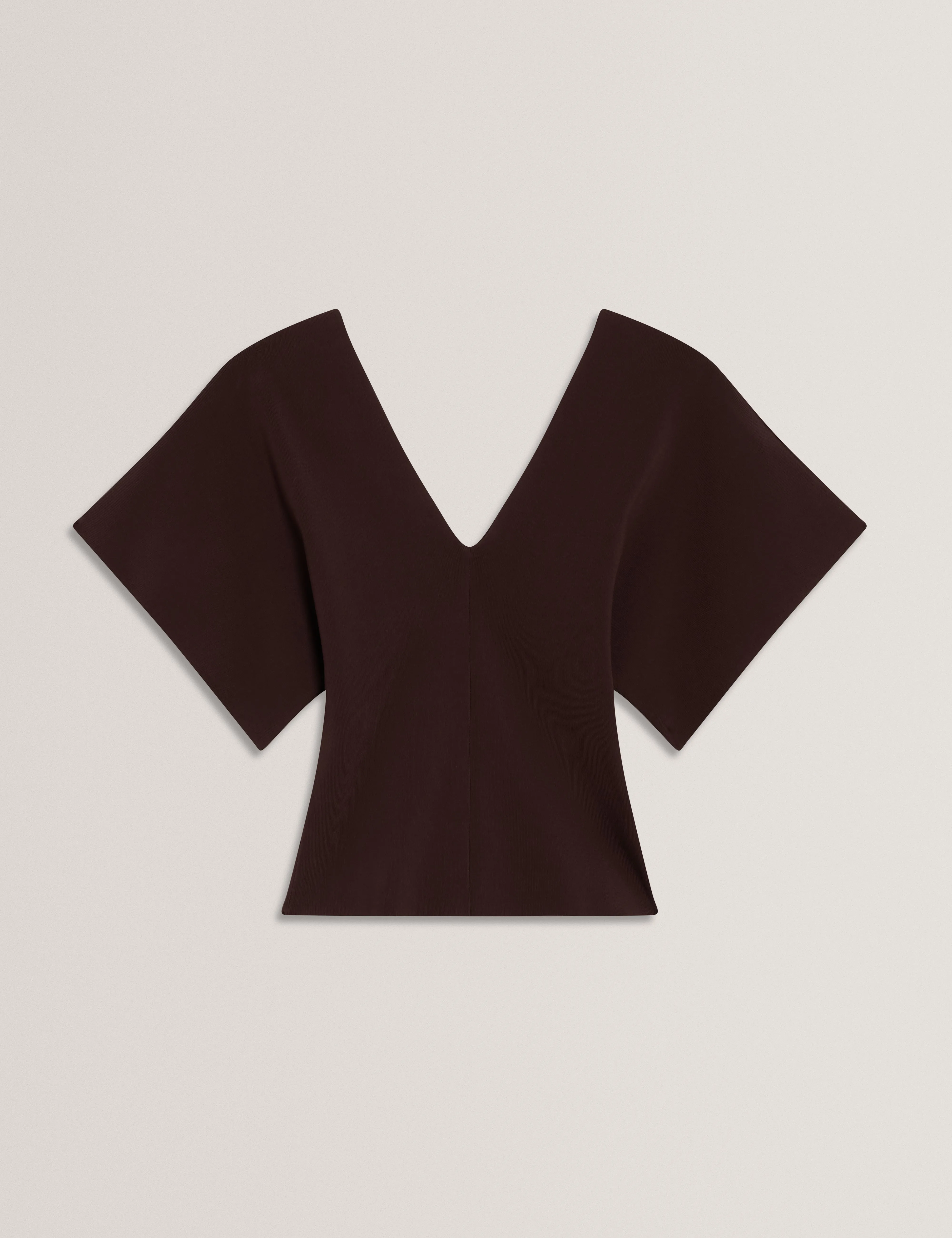 Reginah V-Neck Knitted Top Dk-Brown