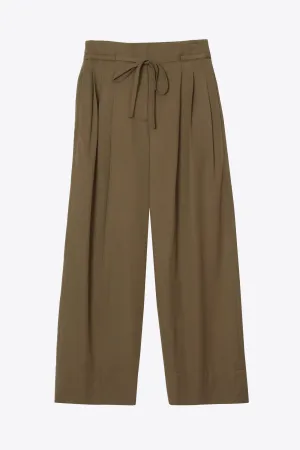 Relaxed Wool High Waist Wide-Leg Pant