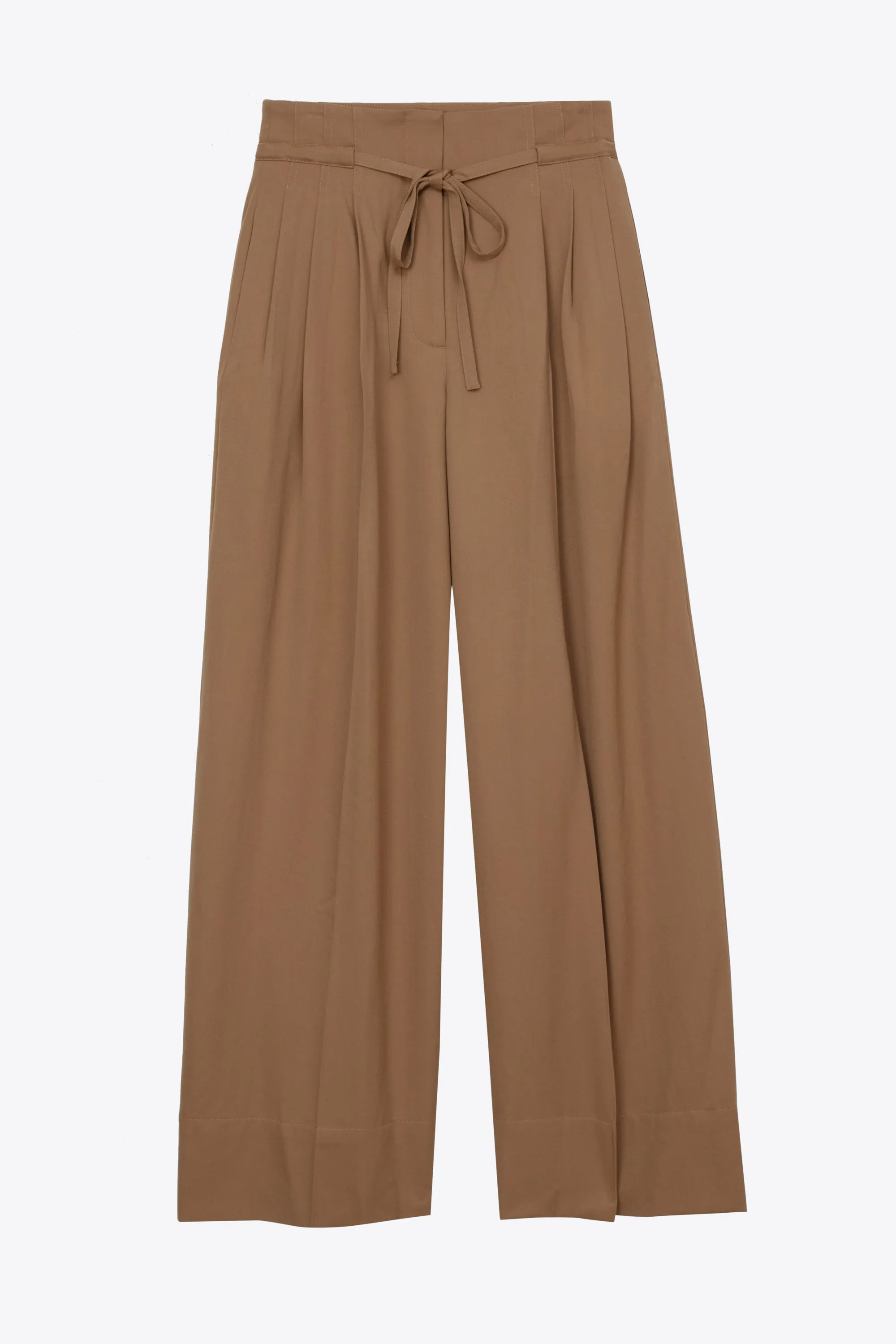 Relaxed Wool High Waist Wide-Leg Pant