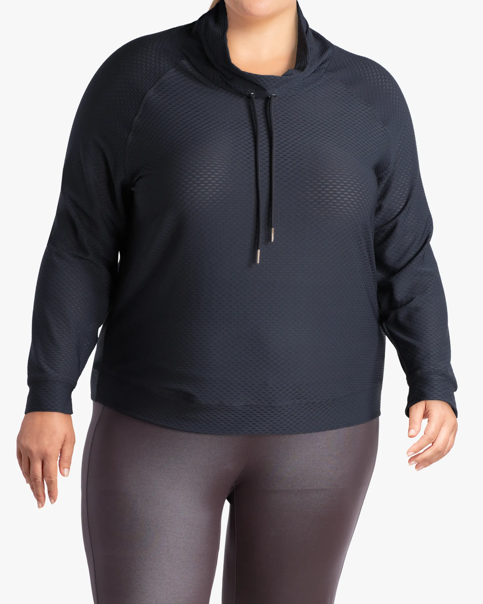 Ren Waffled Drawstring Pullover | Charcoal Grey
