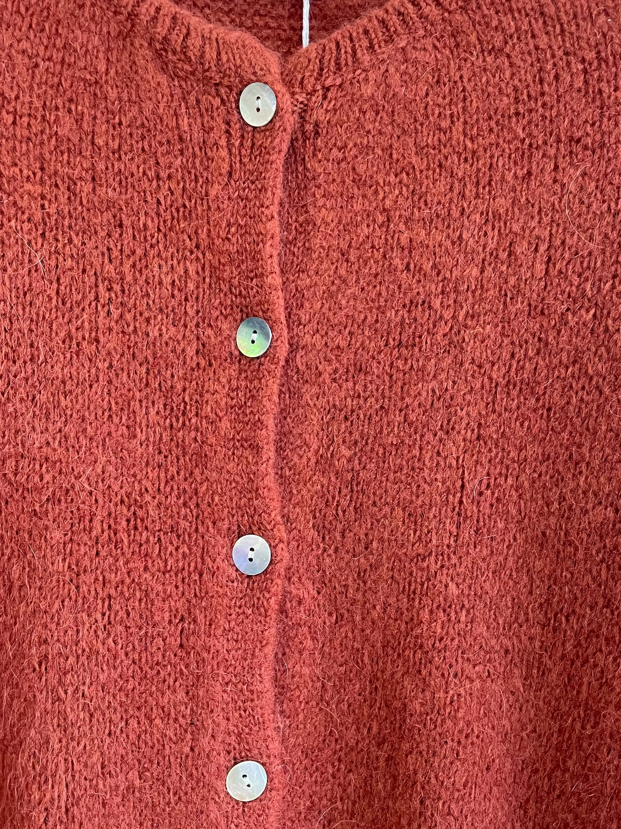 Rust Long Sleeve Mohair Cardigan