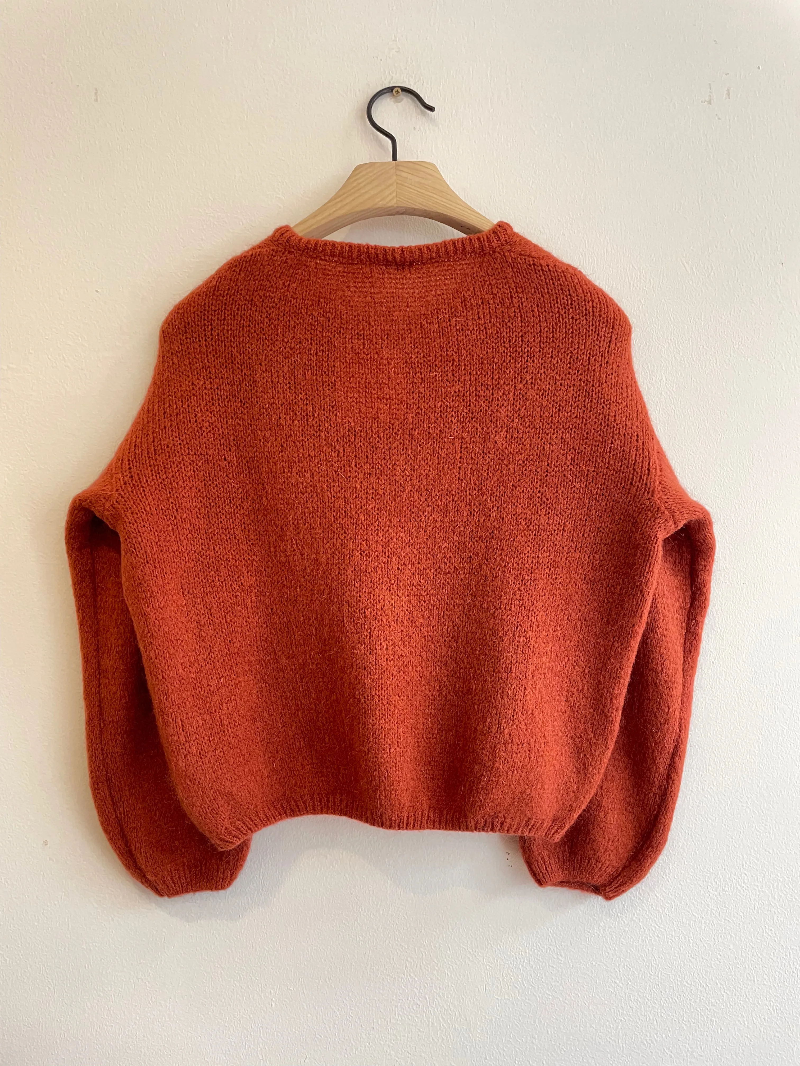 Rust Long Sleeve Mohair Cardigan