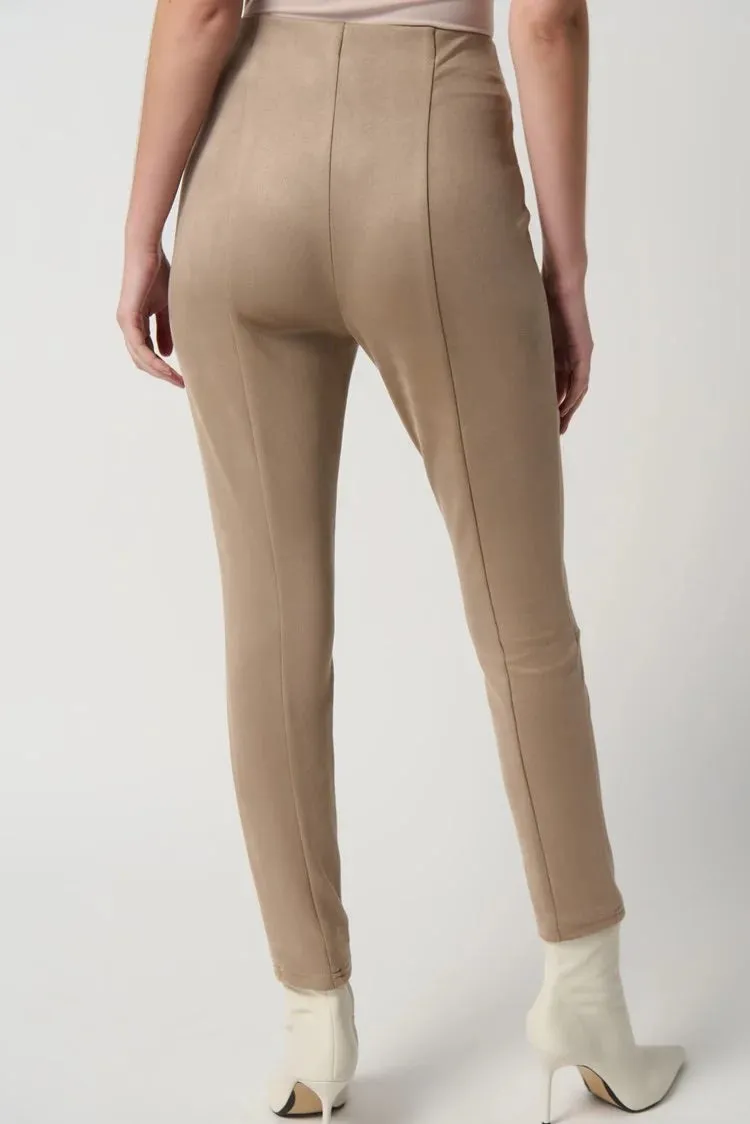 Scuba Suede Leggings With Knee Cuts