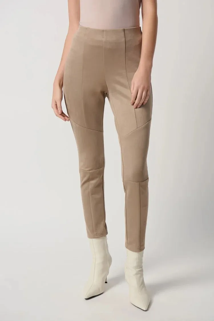 Scuba Suede Leggings With Knee Cuts
