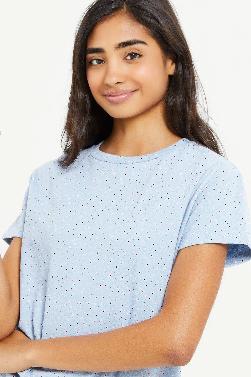 Senior Girls Blue Printed Top