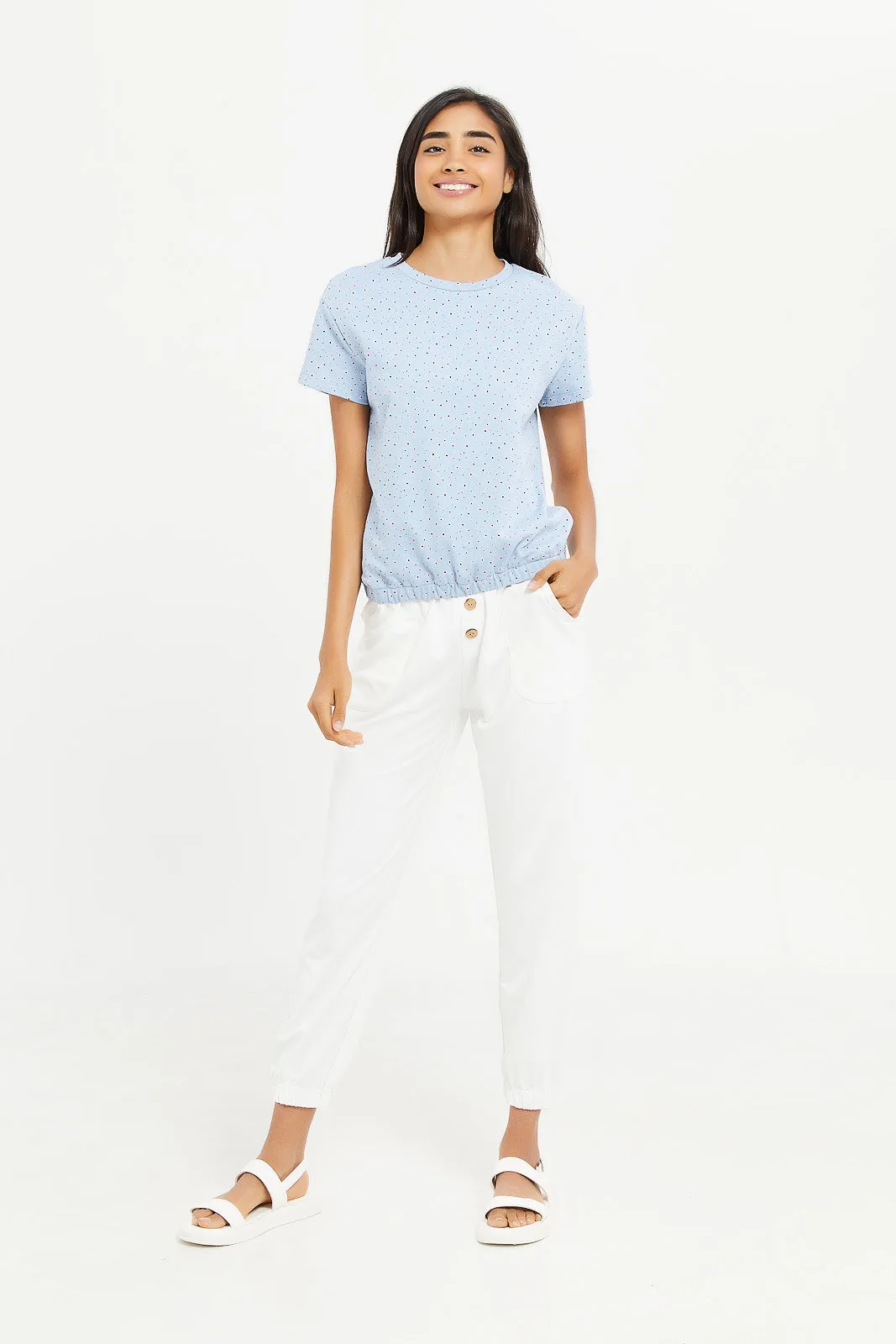 Senior Girls Blue Printed Top