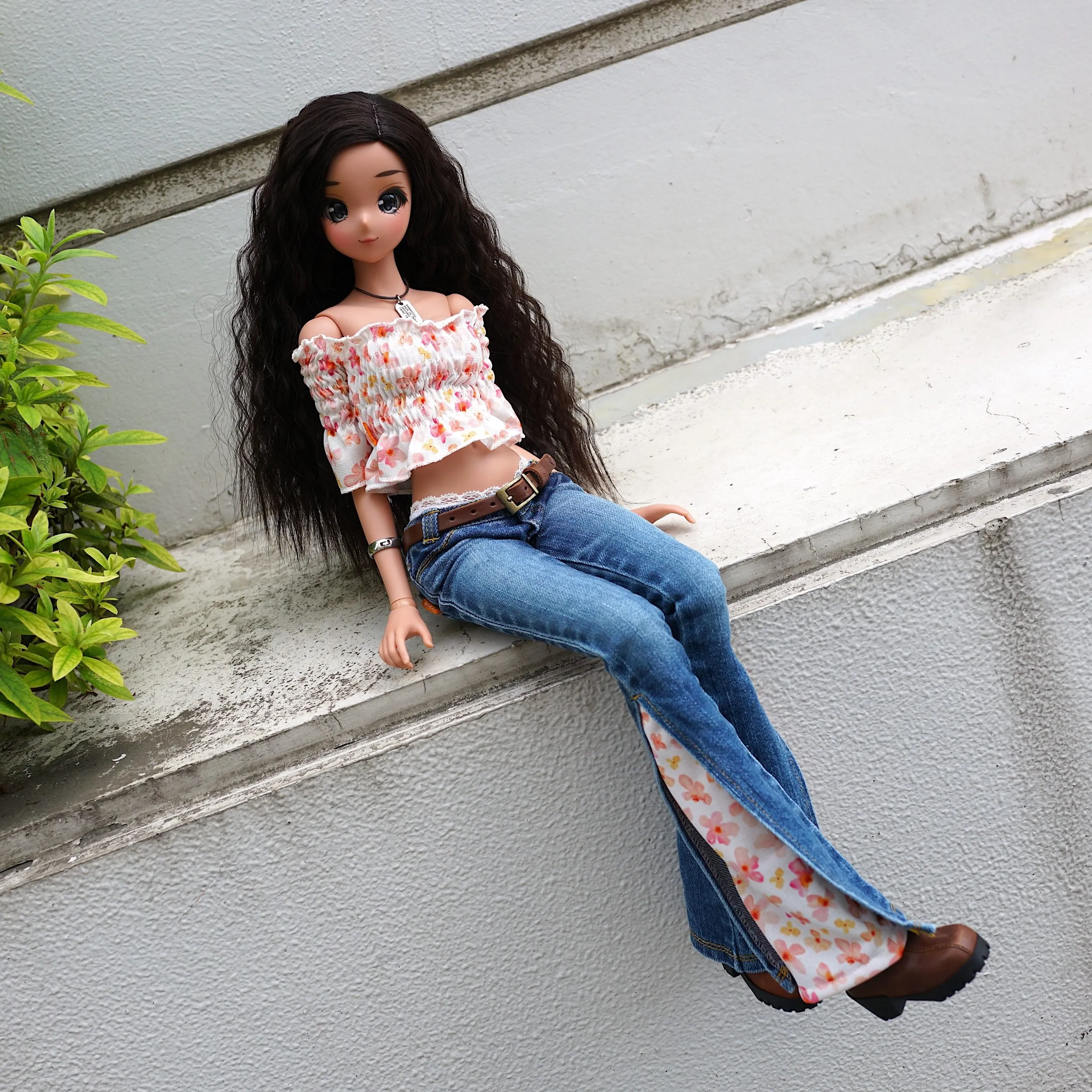 Shirred Blouse (Floral Tangerine)