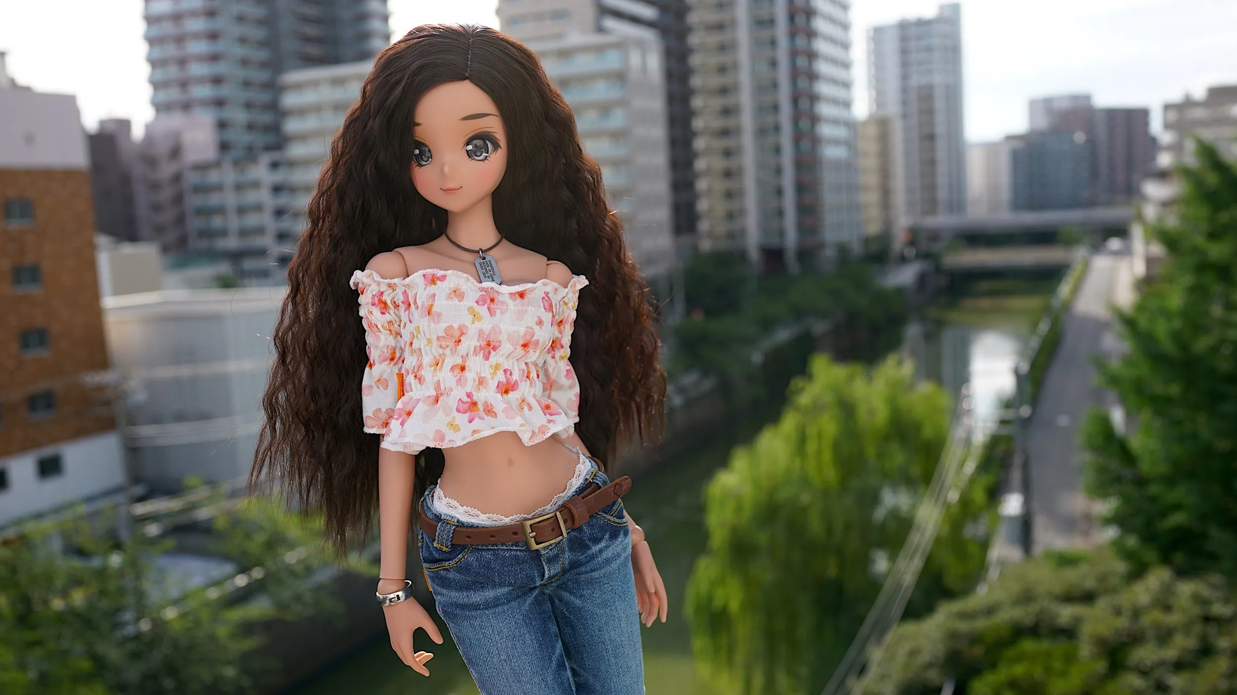 Shirred Blouse (Floral Tangerine)
