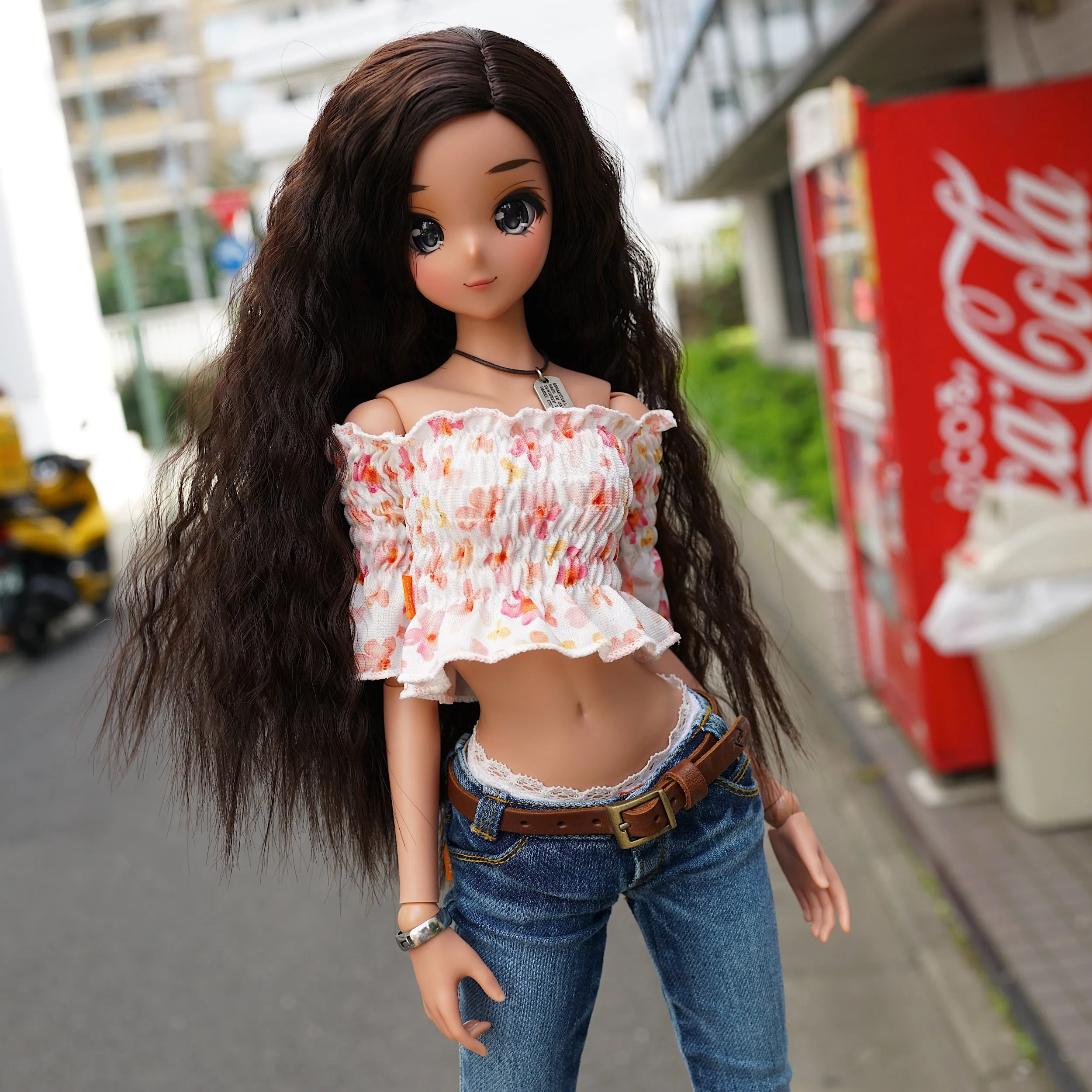 Shirred Blouse (Floral Tangerine)