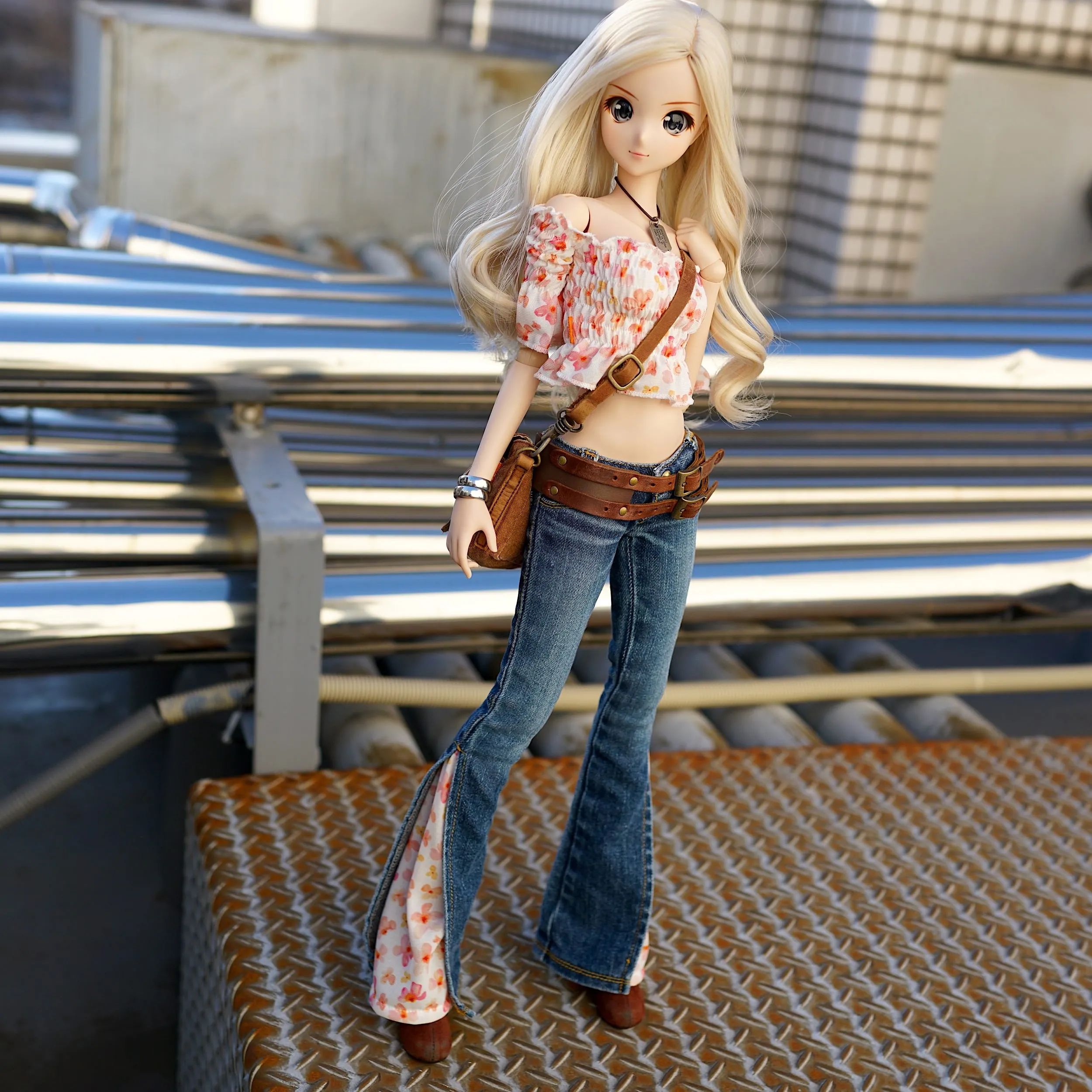 Shirred Blouse (Floral Tangerine)