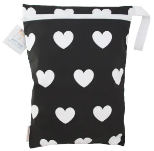 Smart Bottoms On the Go Wet Bags - White Hearts on Black II [Oceano Kidz Exclusive]