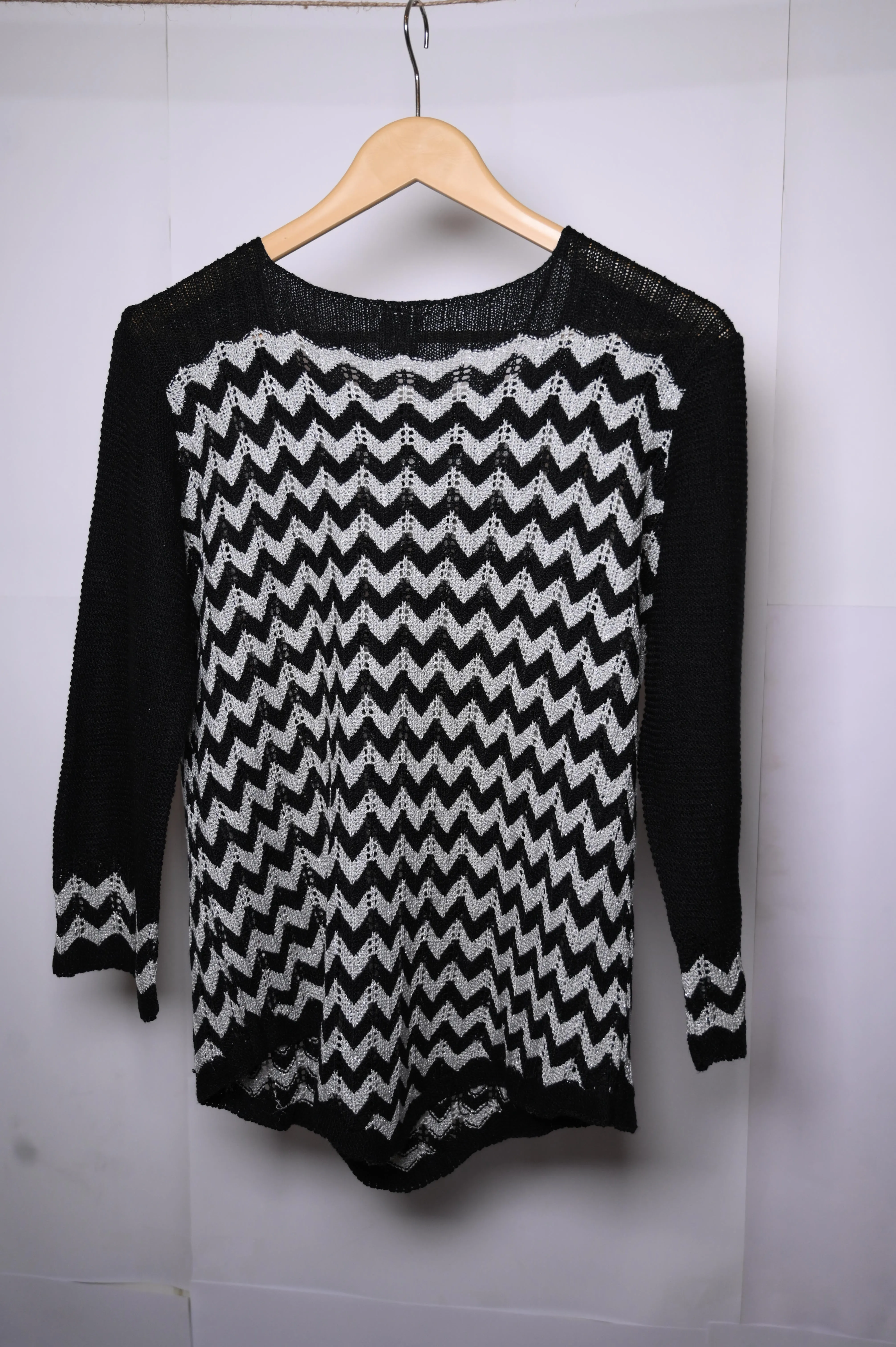 Stock Shop Black and Grey Knitted Blouse