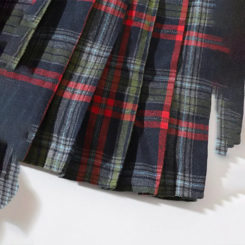 Tartan Print Pleated Skirt