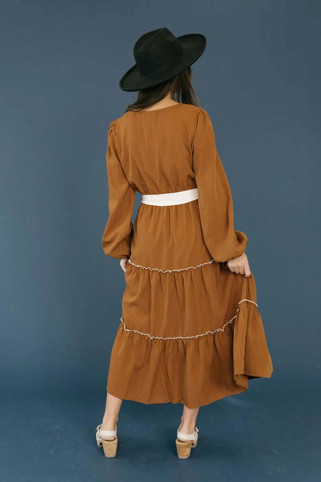 Valeria Dress-Chestnut/Cream