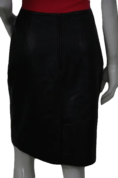 Valerie Stevens Black Leather Skirt Size 8 SKU 000104