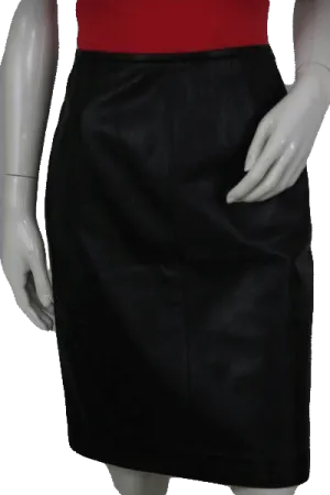 Valerie Stevens Black Leather Skirt Size 8 SKU 000104