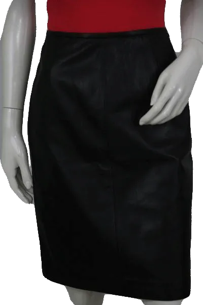 Valerie Stevens Black Leather Skirt Size 8 SKU 000104
