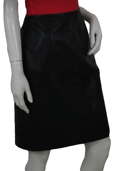 Valerie Stevens Black Leather Skirt Size 8 SKU 000104