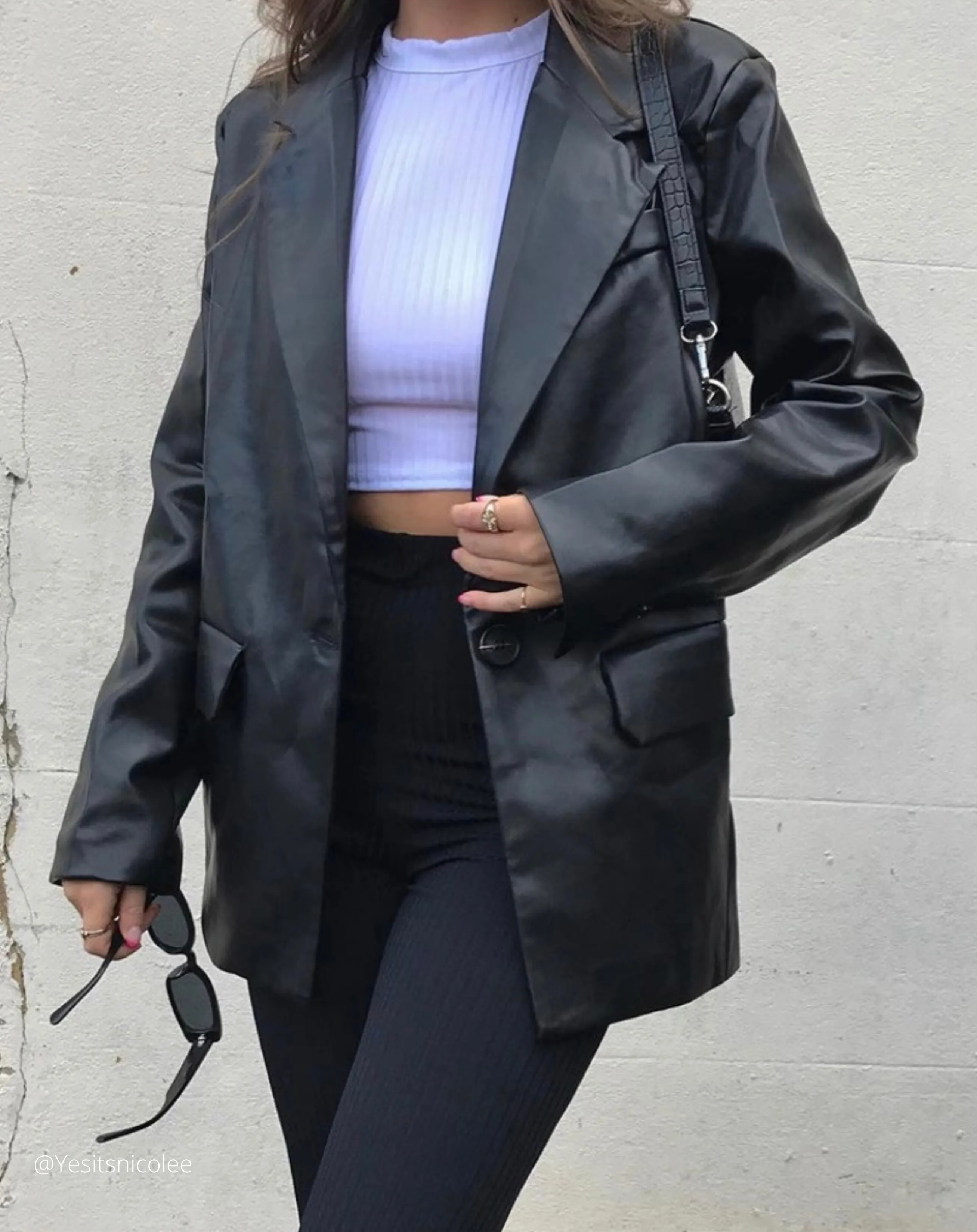 VEGAN LEATHER BLAZER
