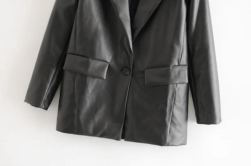 VEGAN LEATHER BLAZER