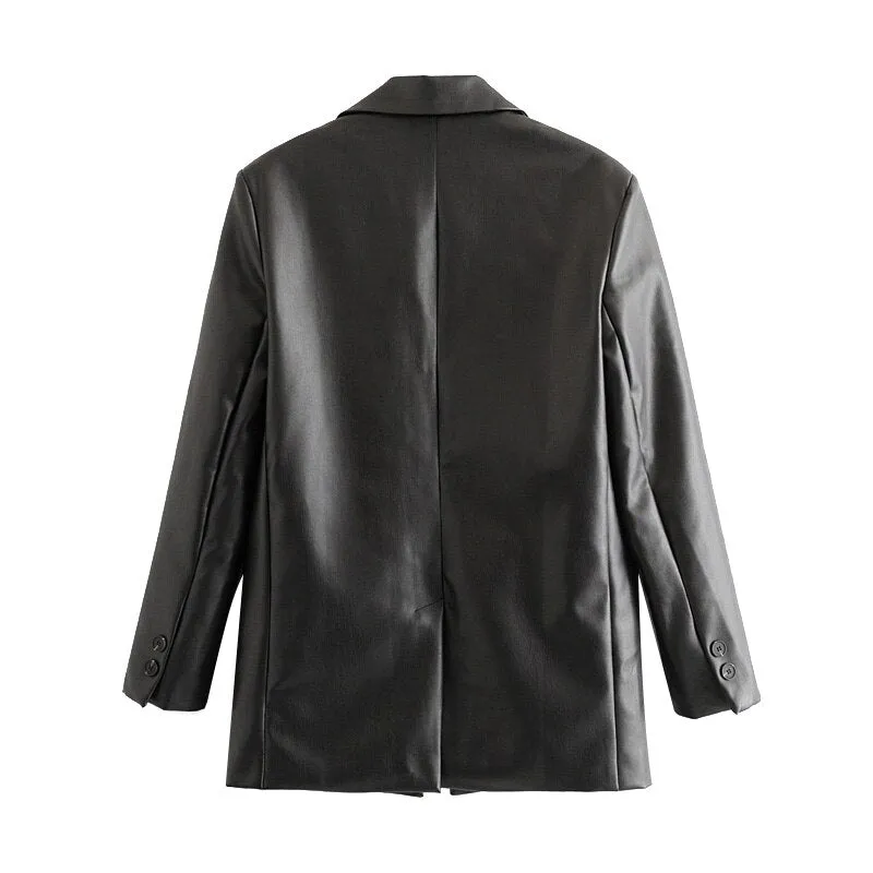 VEGAN LEATHER BLAZER