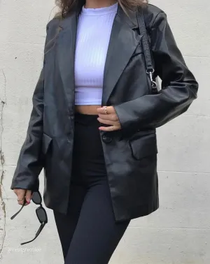 VEGAN LEATHER BLAZER