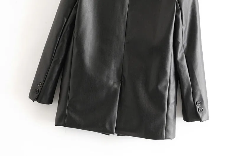 VEGAN LEATHER BLAZER