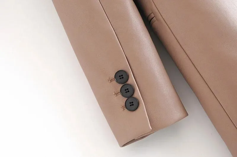VEGAN LEATHER OVERSIZED BLAZER
