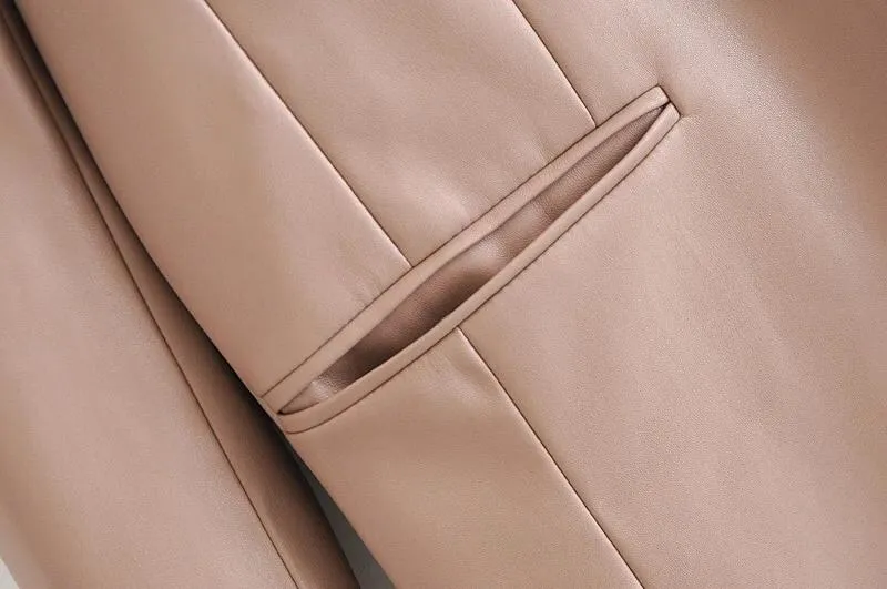 VEGAN LEATHER OVERSIZED BLAZER