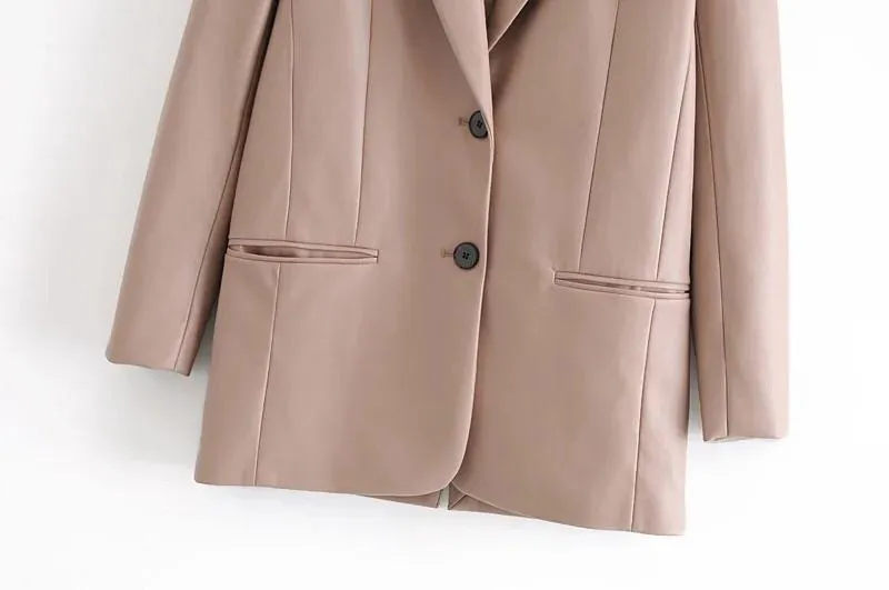 VEGAN LEATHER OVERSIZED BLAZER