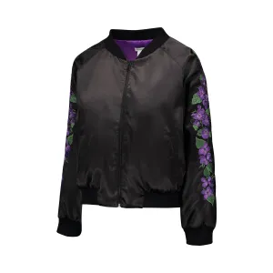 Violet Embroidered Reversible Bomber Jacket