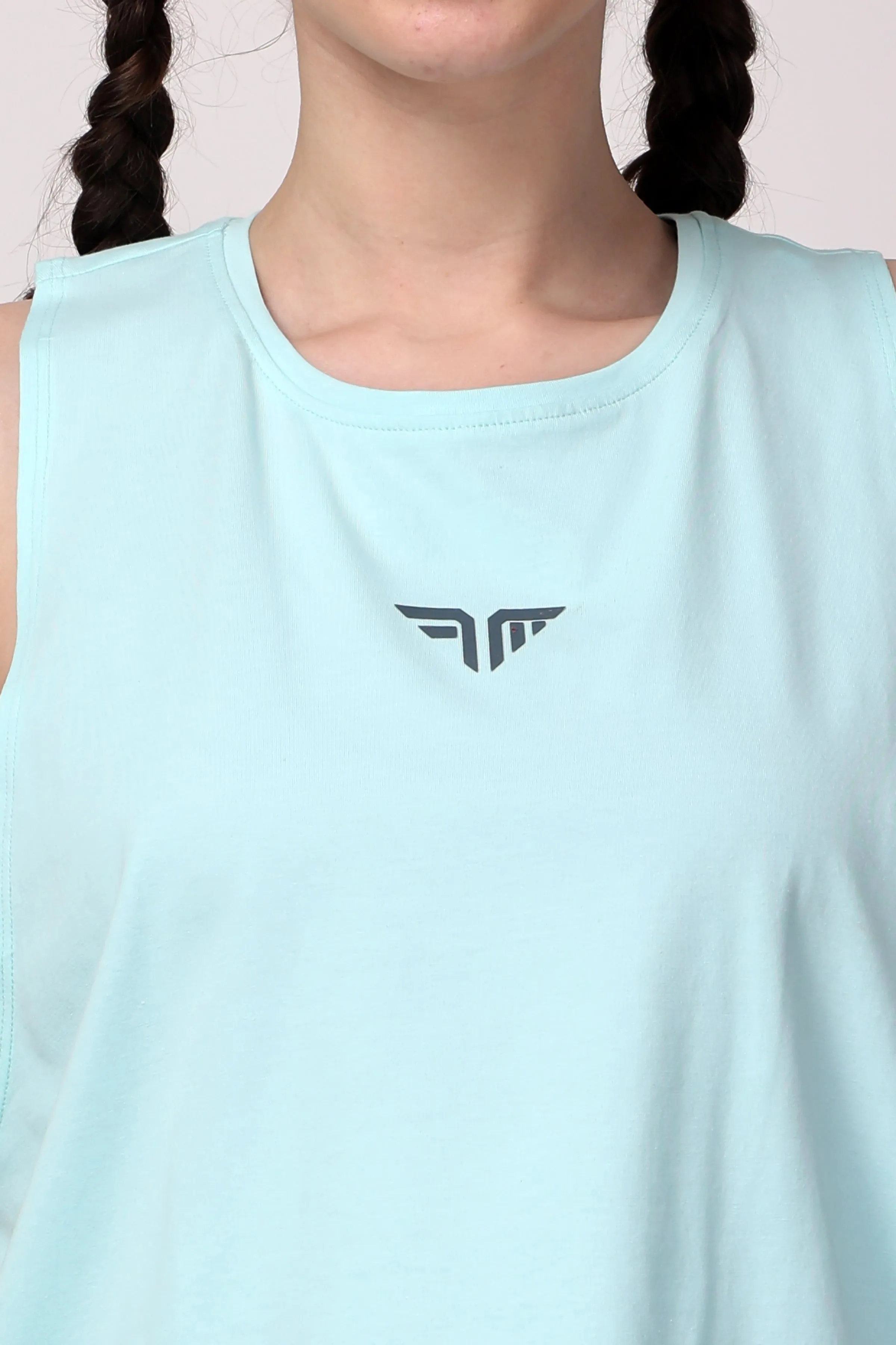 VivActive Cotton Tank Tops - Aqua