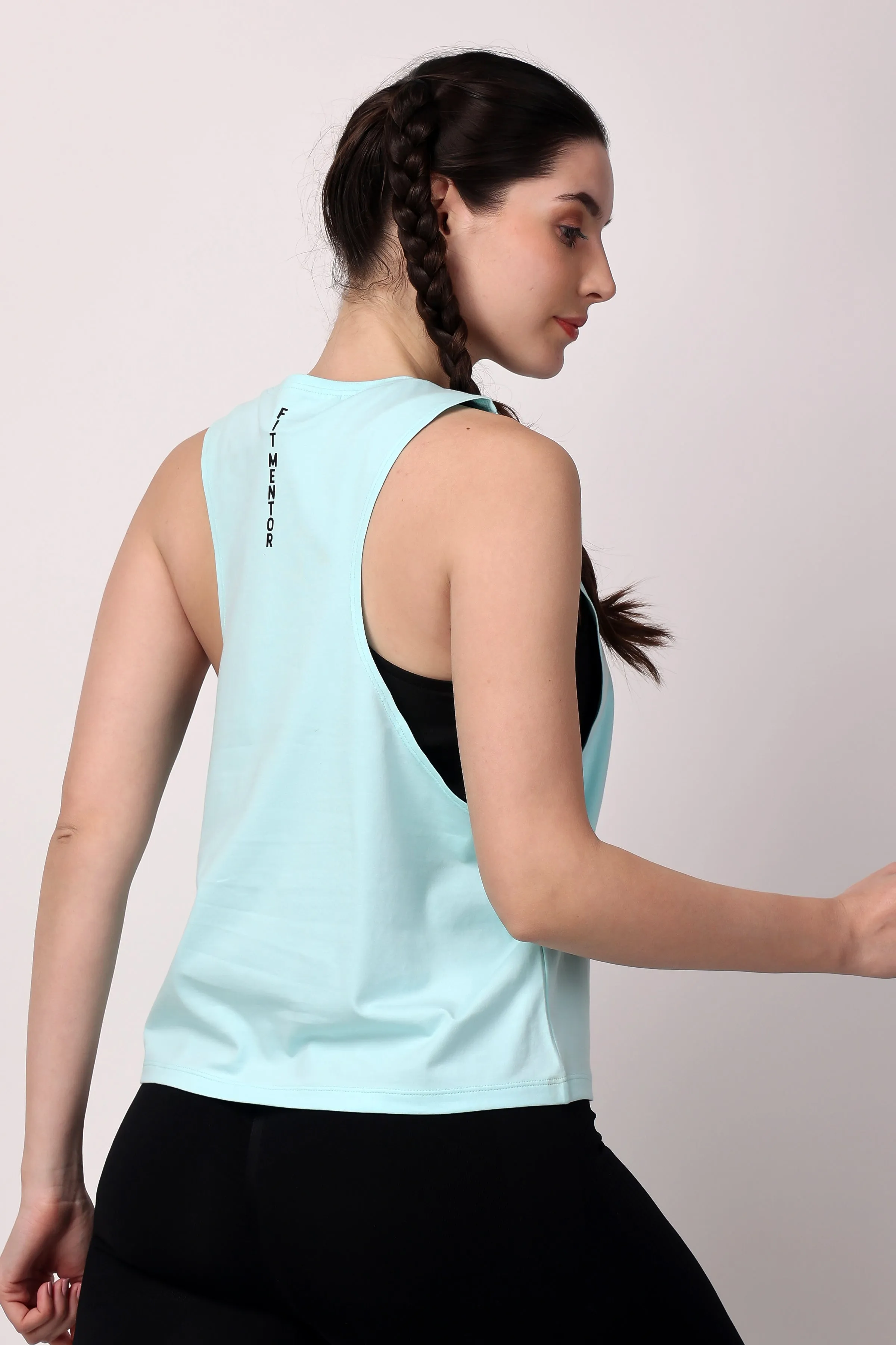 VivActive Cotton Tank Tops - Aqua