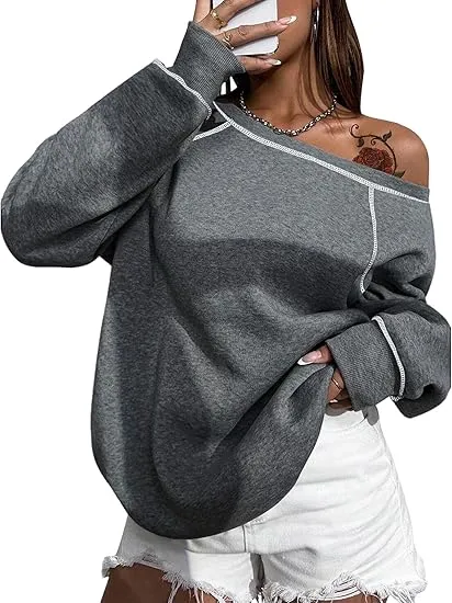 White Comfy Pullover Sweatshirt w/Pockets