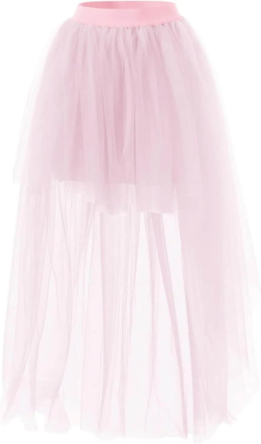 Women's A-Line High Waisted Midi Skirt Short Thin Women's Sexy Skirts Sexy Black Mesh Skirt Front Short Back Long